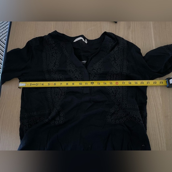 Soft Surroundings|Black Larissa Top with Black Tank built in•••Embroidered Boho - Picture 10 of 11